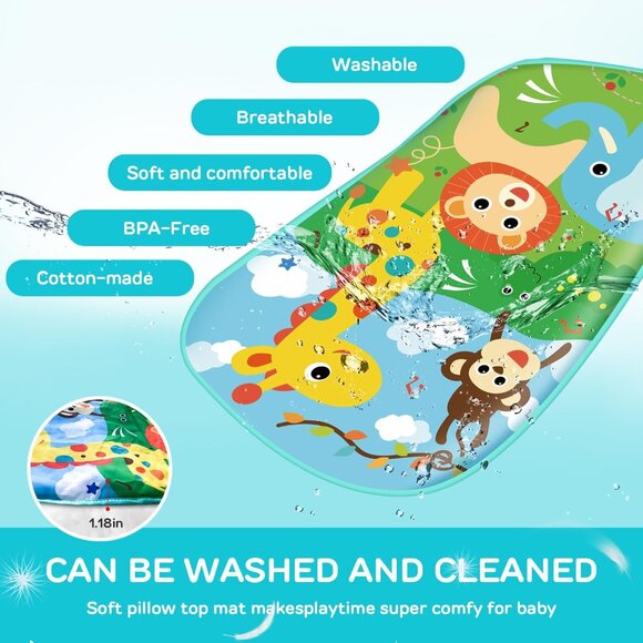 Adorable Baby Play Mat for Babies 0-6 Months - Tummy Time Mat Activity Center - Picture 6 of 9